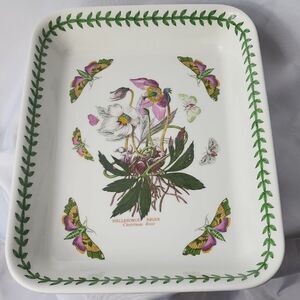 Vintage Portmeirion 'Christmas Rose' Floral Botanical Casserole/Baking Dish
